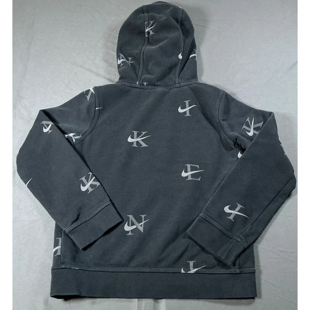 Nike Sportswear Boys Small Black Alphanumeric Logo Print Hoodie DX5699-010